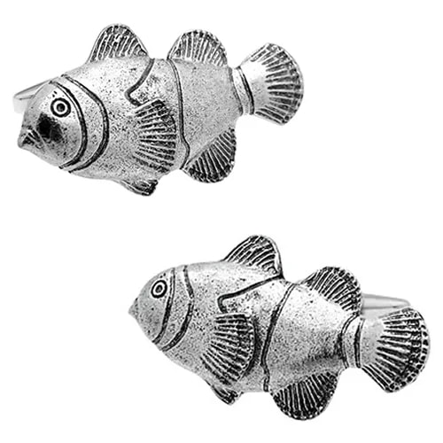 カフスボタン カフス シロメ製 クマノミ 魚 カフリンクス メンズアクセサリー