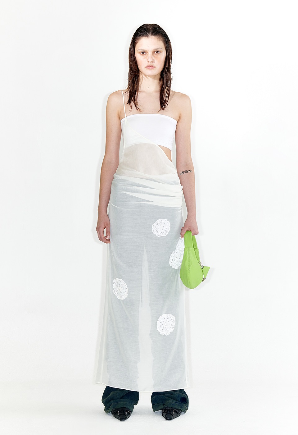 【OPEN Yy】 FLOWER APPLIQUÉ SKIRT : IVORY