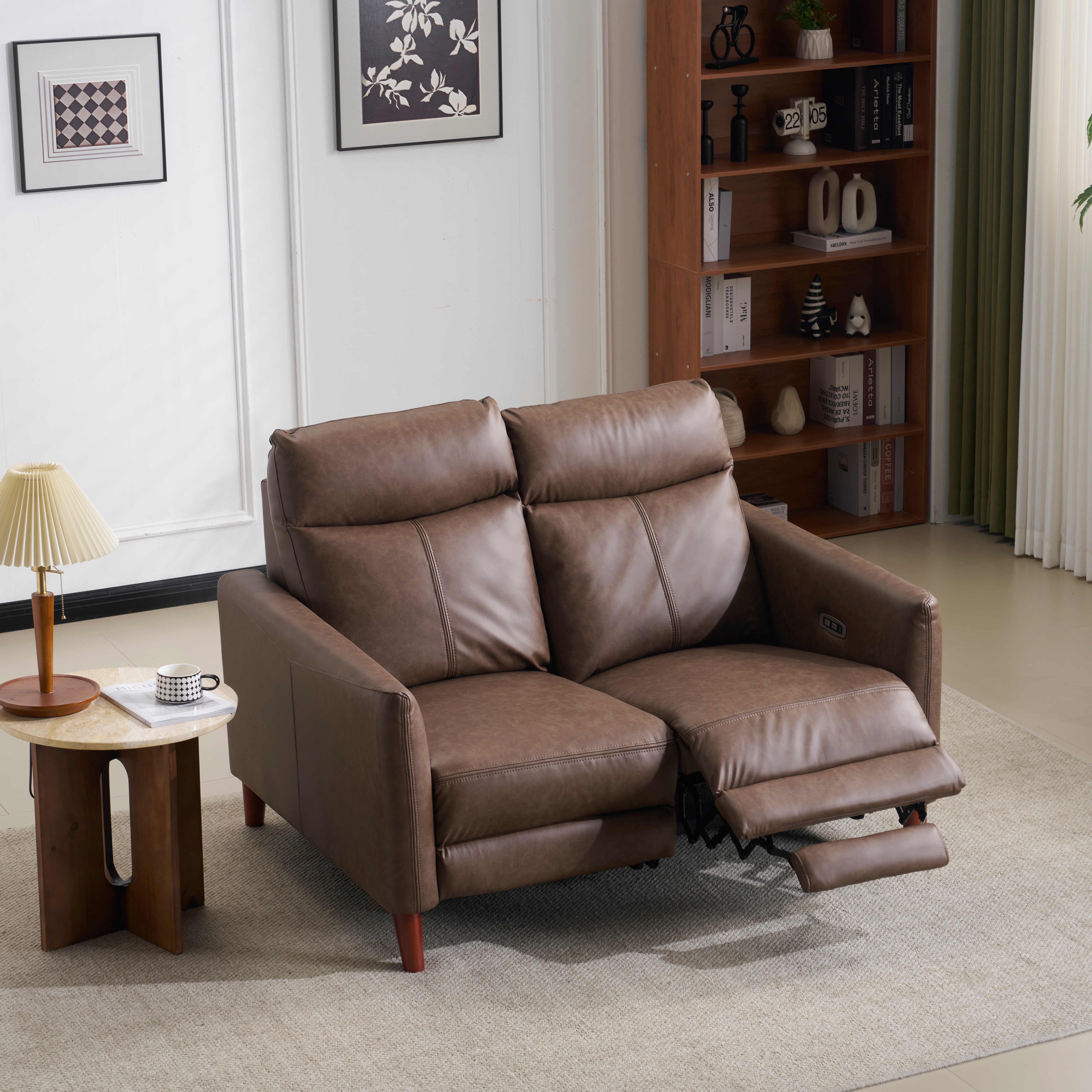 【ゼロウォール】二人掛けソファ 電動 リクライニング USB+Type-C充電口付き 156 リクライニングソファ 2人掛け オットマン一体型 電動ソファ 耐圧分散 リクライニングチェア 二人掛け