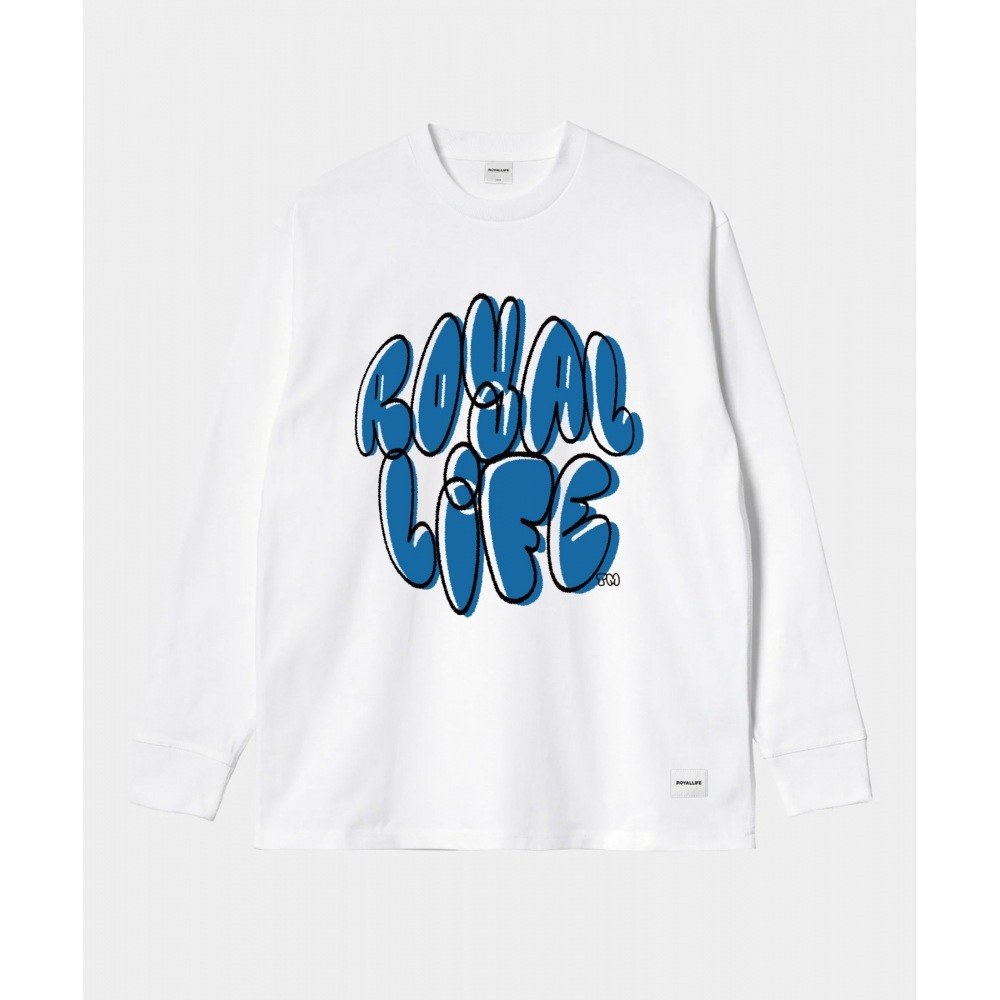 ROYALLIFE RLLR3002タギングロゴロングスリーブ - ホワイト