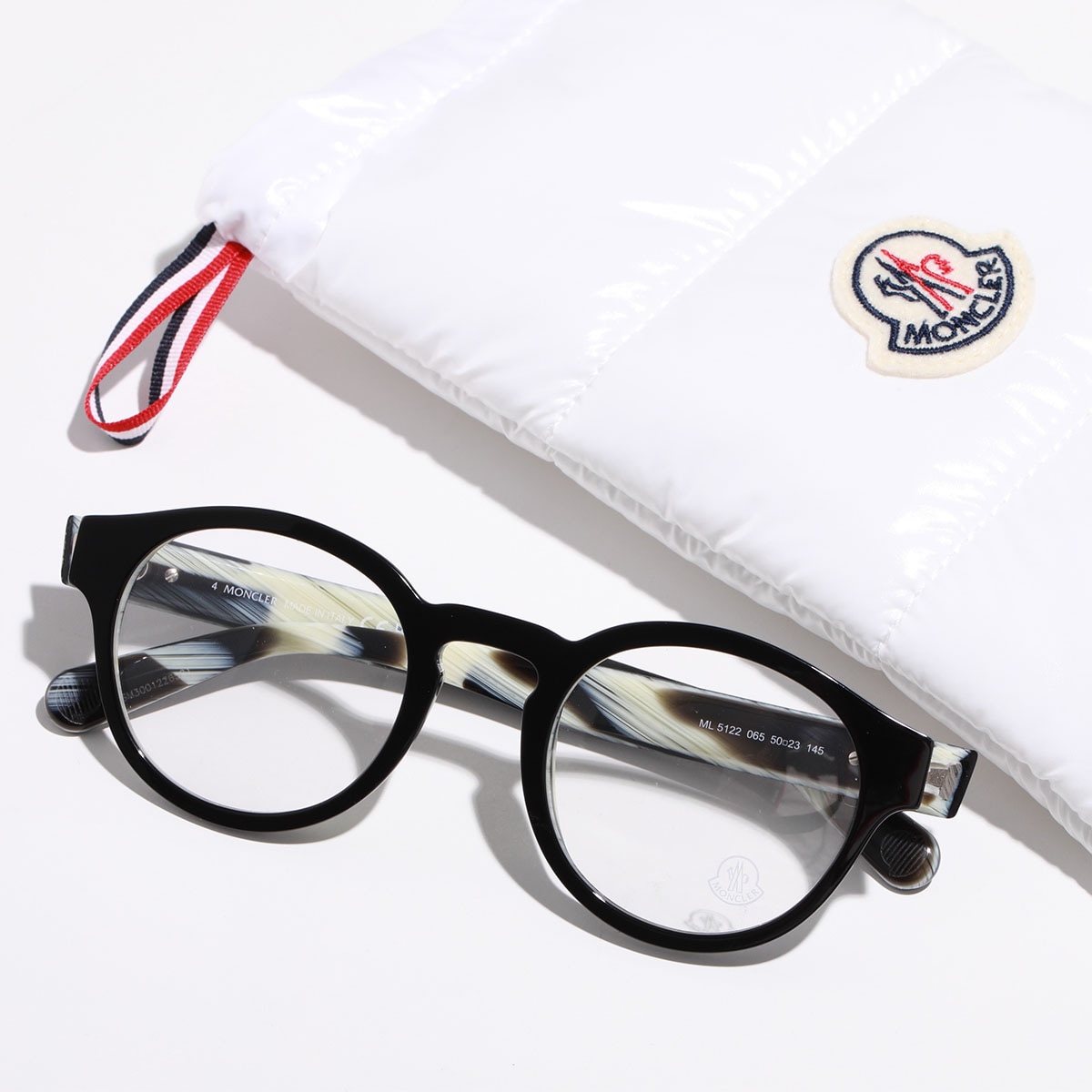 MONCLER モンクレール メガネ ML5122 レディース ボストン型 ロゴ めがね 眼鏡 伊達メガネ 黒縁メガネ ロゴ アイウェア 065