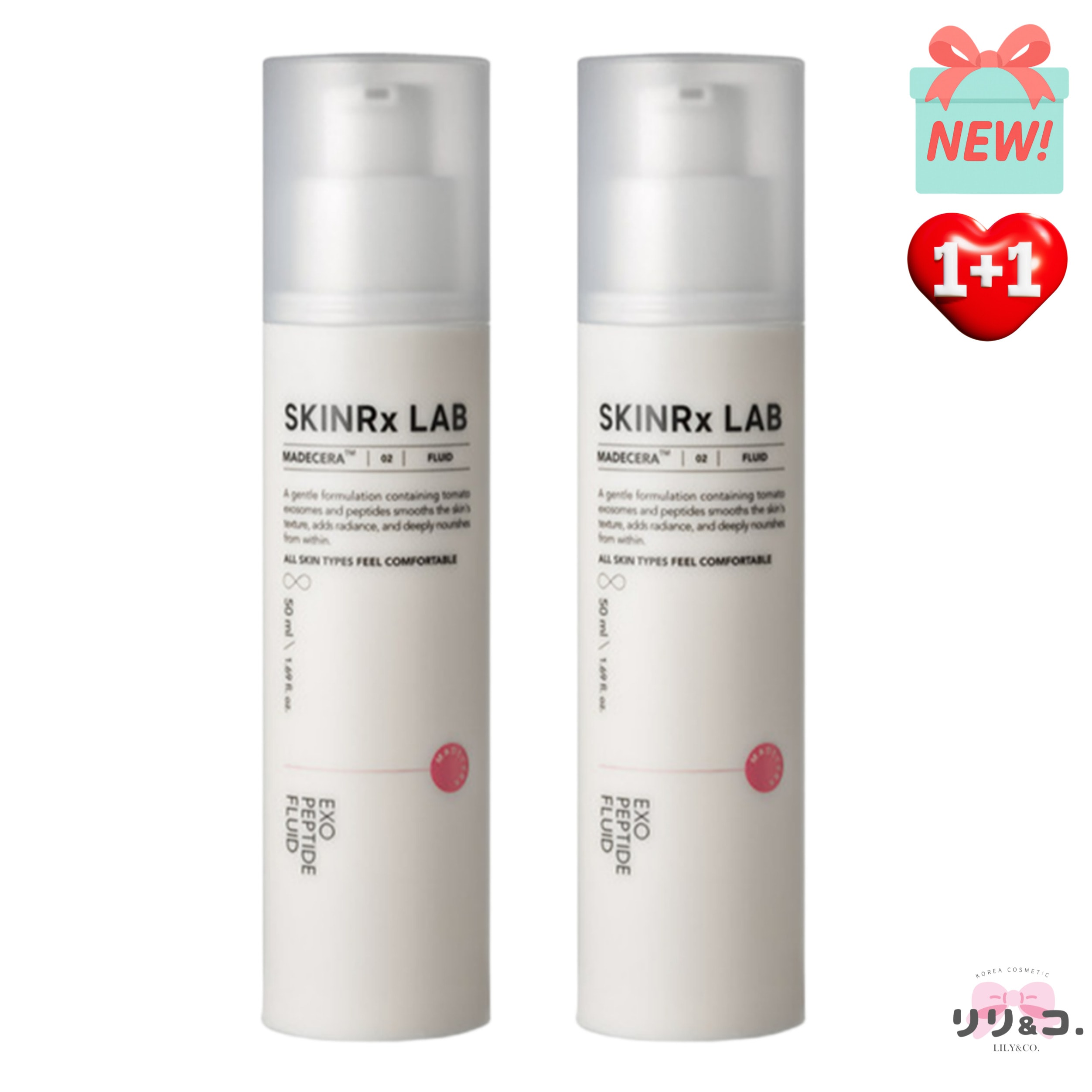 [韓国人気 1+1] スキンアールエックスラボ マデセラ エクソペプチド フルイド 50ml+50ml 計100ml ローション スキンケア 乾燥 敏感肌 水分 保湿 インナードライ 小じわ いきいき