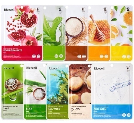 【1日1枚】【韓国レビュー約16,000件】 ネイチャーリカバリー マスクパック 10種 x 10p セット 100個入り