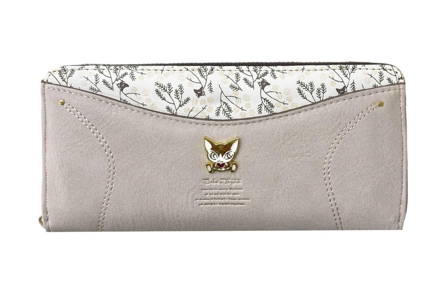 長財布 レディース ベベダヤン ミモザポケット ベージュ 財布 合皮 ラウンドファスナー 多機能 小銭入れ 札入れ BB5-1431