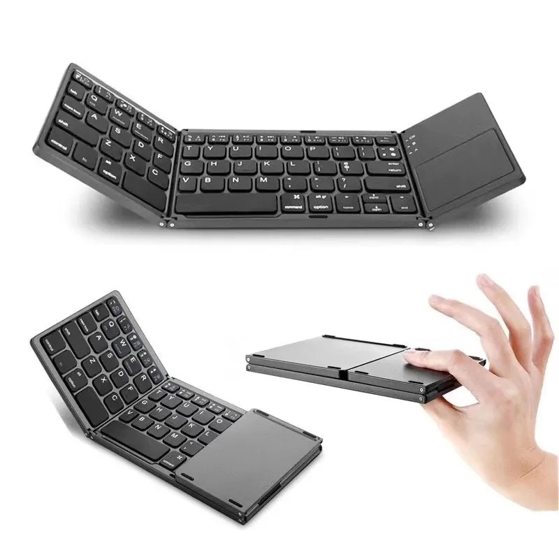 B033 タッチパッド付き折りた たみ式 Bluetooth キーボード Windows Android IOS用