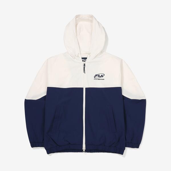 FILA カラーブロック ストレッチ フード ウインドブレーカー