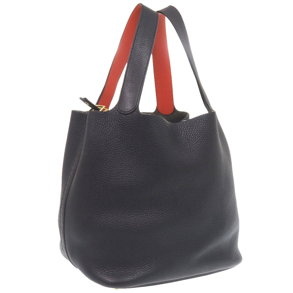 ピコタンロック エクラ GM ハンドバッグ トリヨンクレマンス/トリヨンクレマンス ブルーニュイ T刻印 0374【中古】 レディース