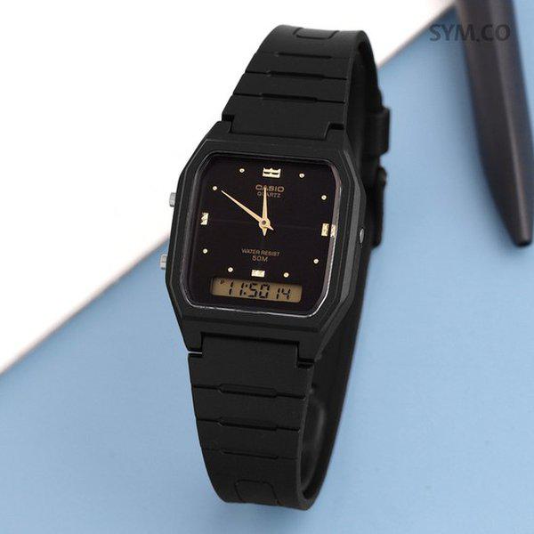 AW-48HE-1A デュアル 学生 アナデジ カジュアル 男女共用 ウレタン 時計 d