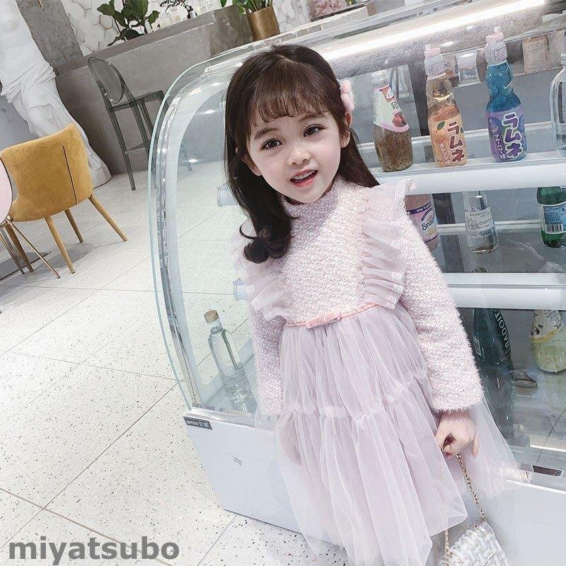 長袖 ワンピース 女の子 子供服 韓国 無地 90 10 ワンピース キッズ おしゃれ 子供服 秋冬 ドレス 人気大割引 Www Quartzhotel Mx