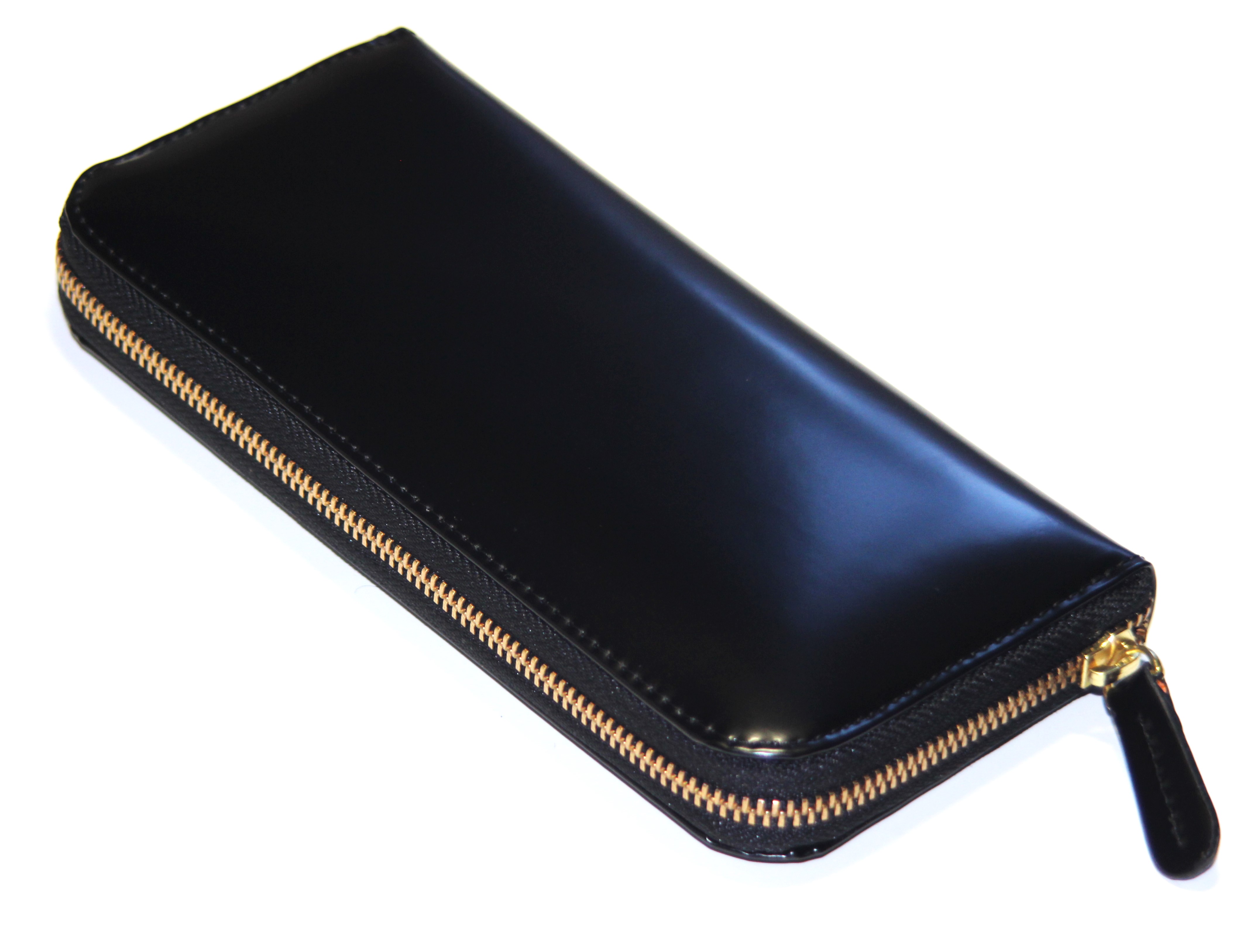 【新規OPEN】【期間限定セール】【激安】【新品未使用】 馬革スムース加工　YKKゴールドファスナー　ラウンドロングウォレット　BZSQ-550　ブラック
