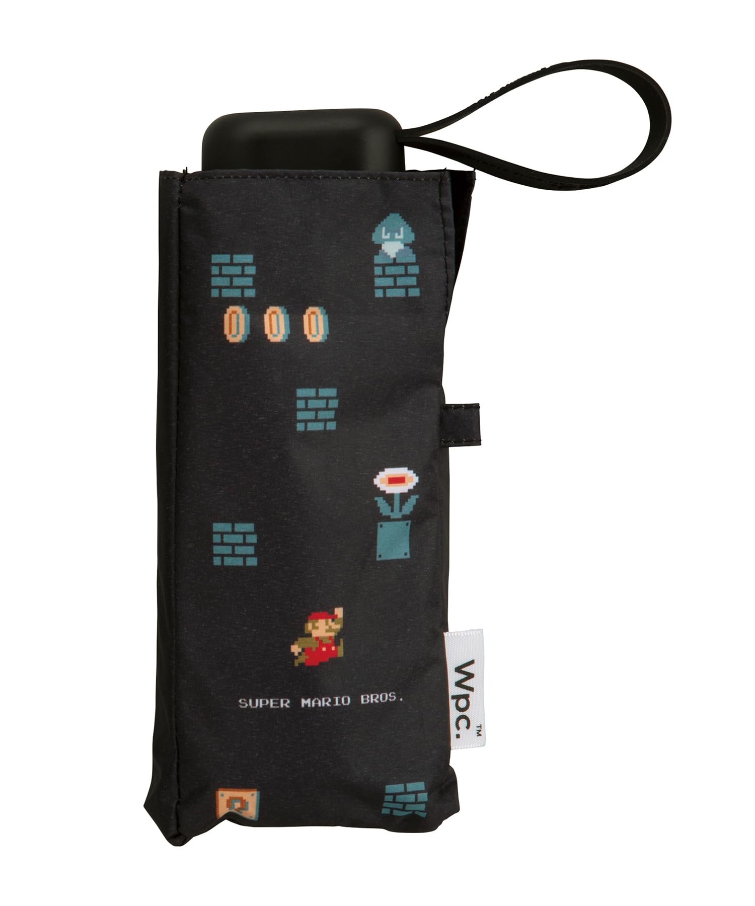 【2024】Wpc. 日傘 折りたたみ傘 遮光 ミニ スーパーマリオブラザーズ ブラック遮光率100%・UVカット率100％・UPF50＋・晴雨兼用親骨50cm メンズ レディース 任天堂 コラボ ゲ