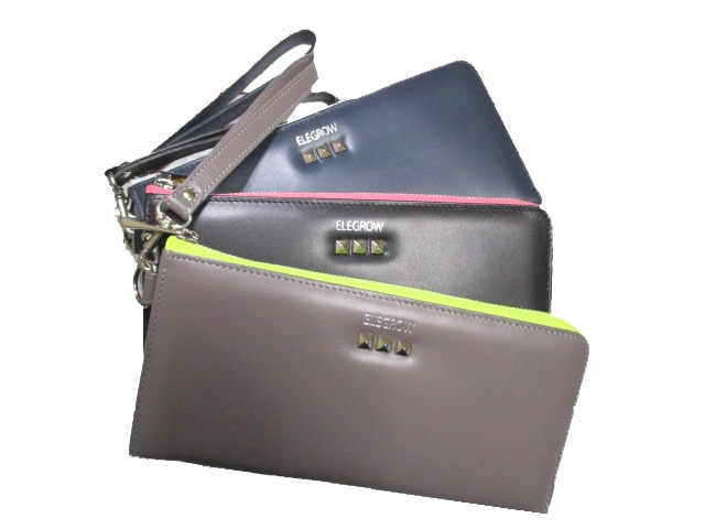 半額 財布 レディース 長財布 L字ラウンド クラッチバッグ ブランド Elegrow 本革 牛革 スリム 洗練された大人のデザイン SALE 50%OFF