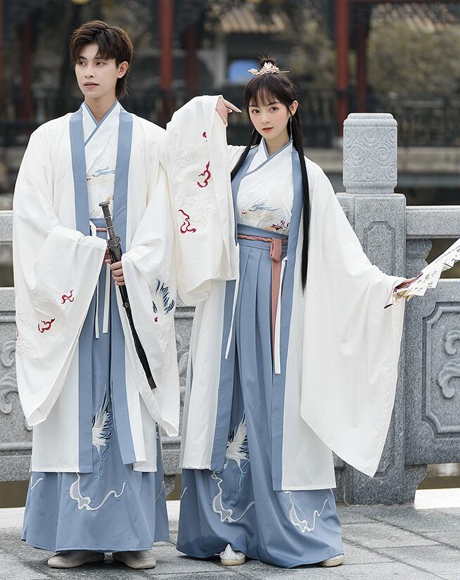 チャイナ服 2点セット 3点セット 中華コスプレ衣裳 メンズ レディース ユニセックス 漢服 唐装 交差襟 上下セット 龍 鶴 エスニック 刺しゅう 華流 コスプレ 振袖 袴風 舞台 ステージ衣裳 ハ