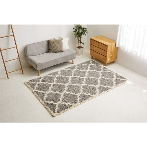 240640212 エジプト製 ベニワレン柄のウィルトン織シャギーラグ ラリス 200250 グレー