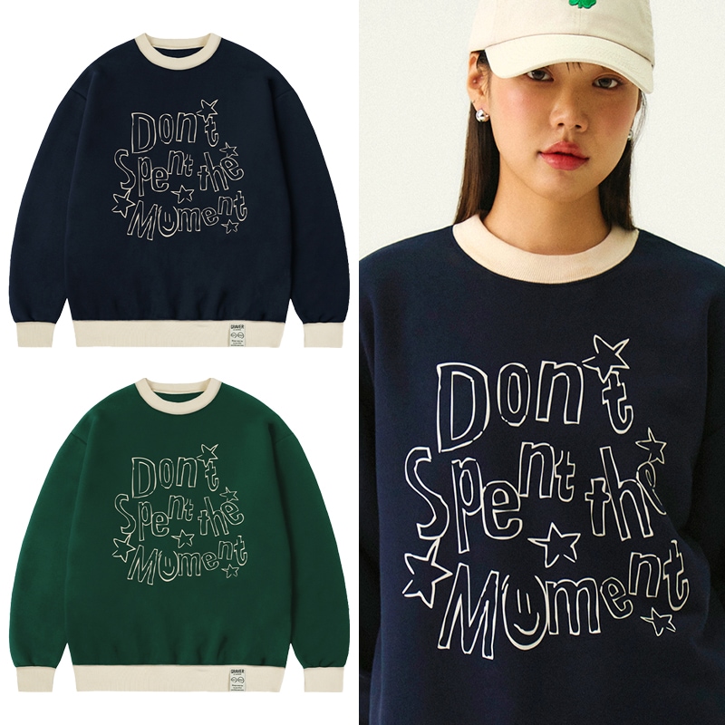 [UNISEX]DONT-SPENT Color Block Man to Man_2ccolor
