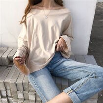 7色 トップス シャツ カットソー プルオーバー レディース 春 秋 きれいめ ゆったり オーバーサイズ ゆったり 長袖 ボリューム袖 ドルマンスリーブ 萌袖 ラウンドネック 襟なし フレア セミフレ