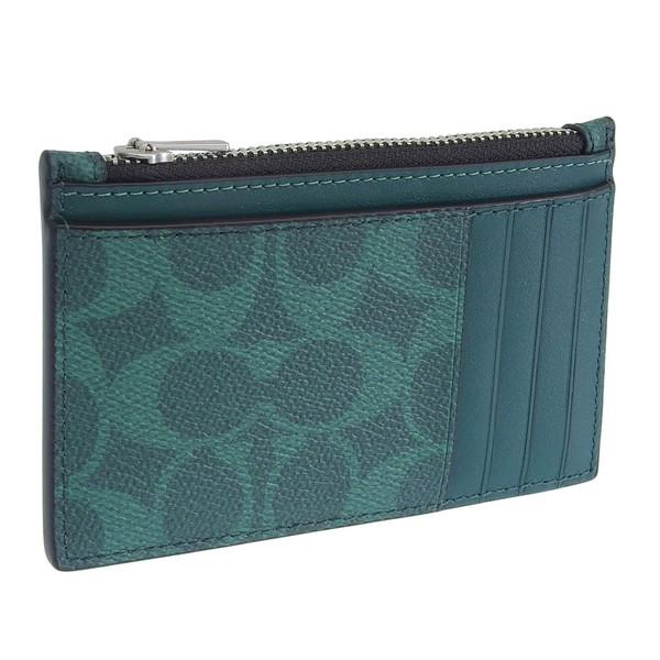 コーチ カードケース コインケース 小銭入れ レディース アウトレット グリーン ZIP CARD CS SIG CV764SVE0 COACH