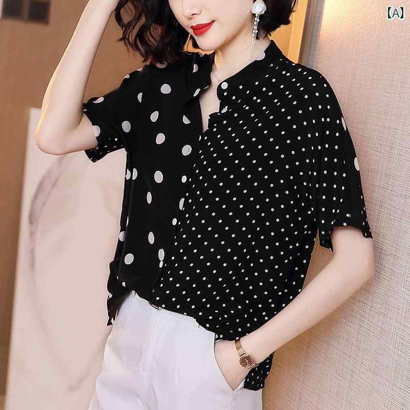 レディース シャツ ブラウス 水玉 夏 長袖 アーバン ノーブル スタイリッシュ ショッピング オフィス コーデ