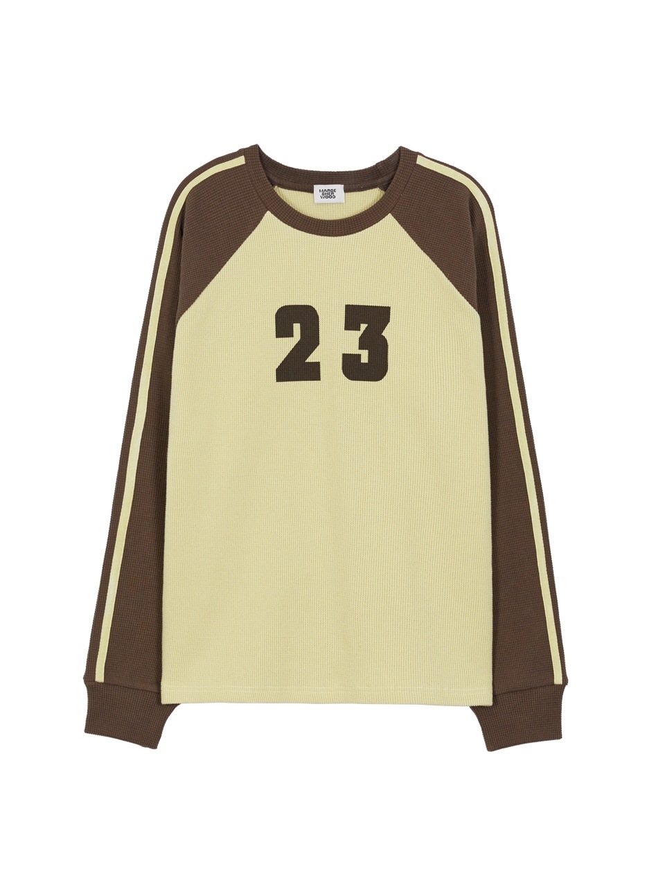 【MARGESHERWOOD】 WAFFLE RAGLAN T-SHIRT : BUTTER YELLOW