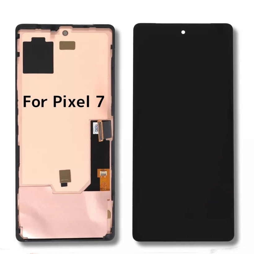 Google Pixel 7用 LCD ディスプレイ タッチスクリーン 交換パーツ, フレーム付き, ブラック