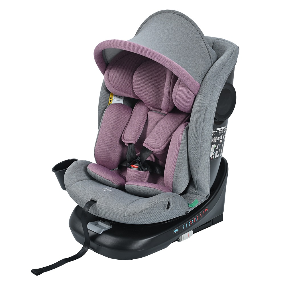 【大好評！最安値挑戦!】チャイルドシート 新生児 ISOFIX 0歳～12歳 360度回転式 40～150cm ジュニアシート 調節可能 洗える キャノピー付き ベビーシート ドリンクホルダー付き 出