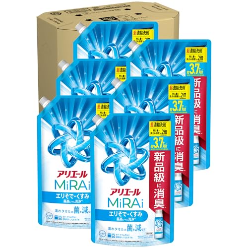 洗濯洗剤 MiRAi 超濃縮コンパクト洗剤* エリそで・くすみ最高レベル洗浄* 詰め替え 1170g×6袋 [大容量] [ケース品]