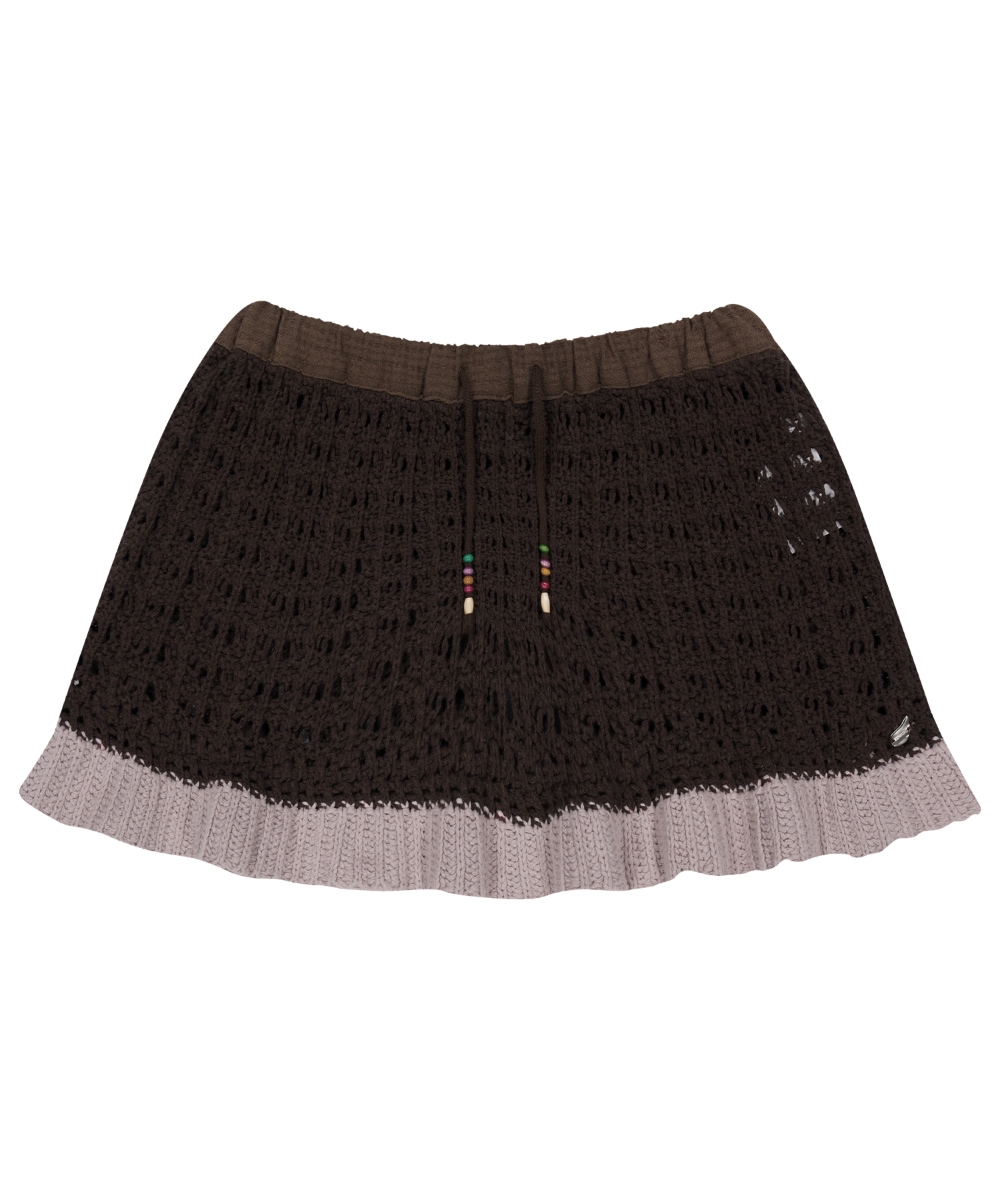 【COYSEIO】 25FW LAYERED KNIT SKIRT : BROWN