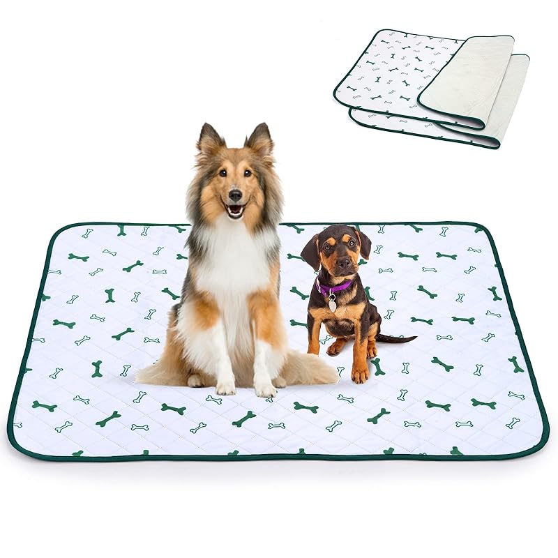 ULIGOTA 洗える ペットシーツ 犬 猫用 おしっこマット ペットマット 下敷きマット 洗える 速乾 繰り返し使える(ホワイト10067cm 二枚セット)