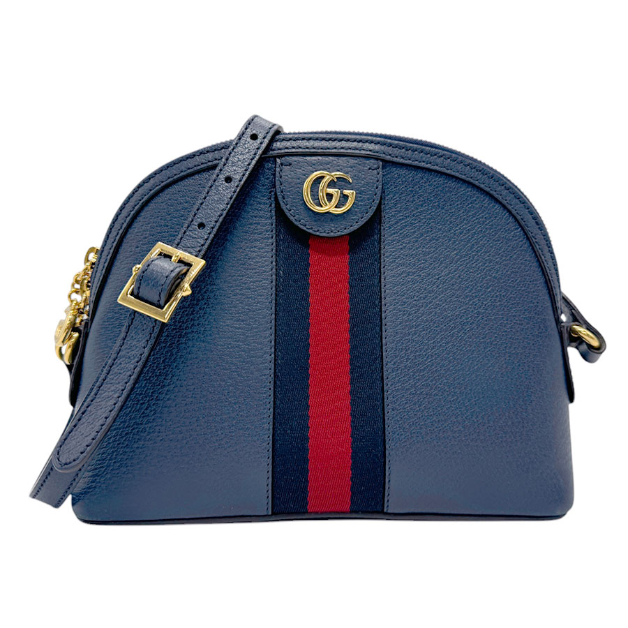 グッチ GUCCI 斜め掛けショルダーバッグ オフィディア レザー ネイビー/レッド ゴールド レディース 499621 z3002