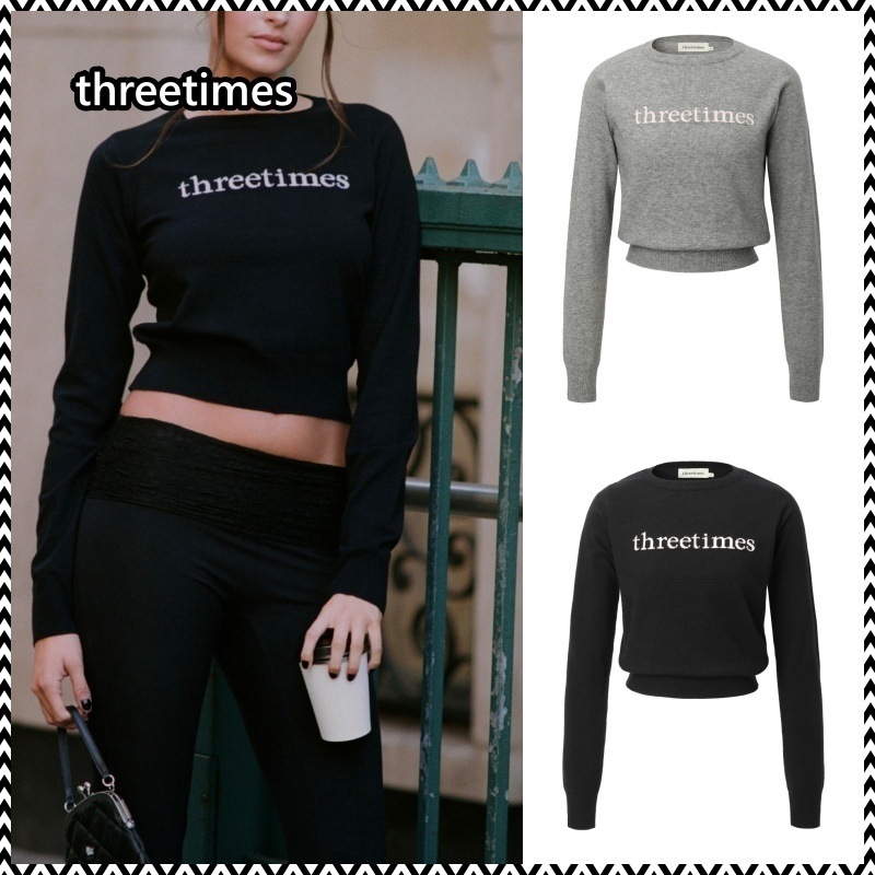 threetimes Classic pink logo top