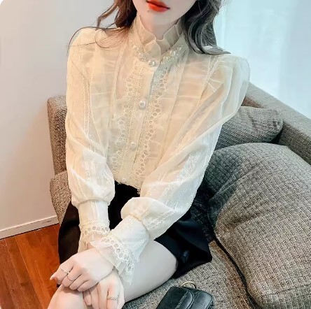 レース レトロ ブラウス 長袖 かわいい 大人可愛い きれいめ シンプル カジュアル 大人 上品 おしゃれ お洒落 かっこいい レトロ 大人女子 こなれ感 ラフ ラブリー キュート ガーリー ルーズ