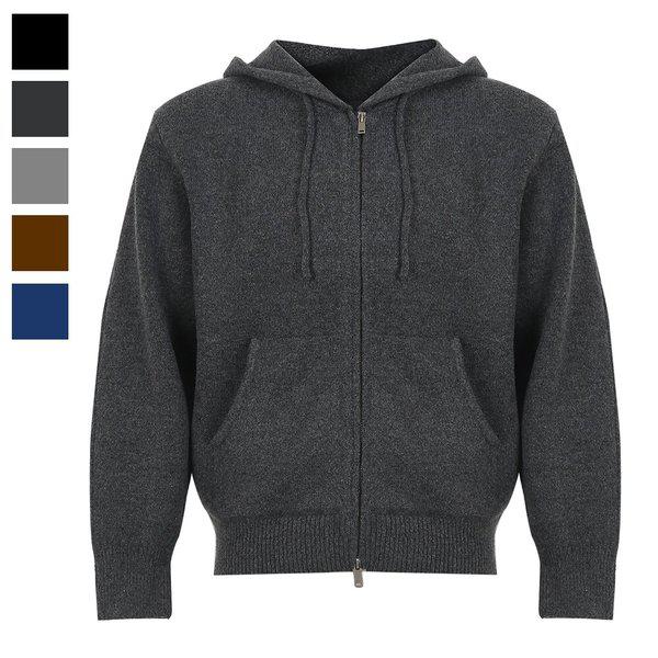 メンズテルツウェイウールニットフードジップアップ AT-JUA-Q038-チャコール