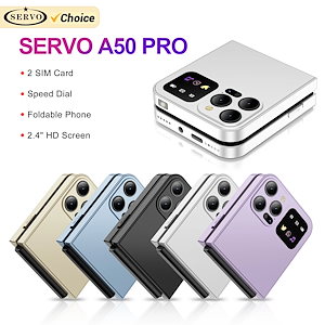 SERVO A50 Pro Flip Phone Dual SIM Card GSM Electric Torch Automatic Call Recording 2.4 Inch Screen