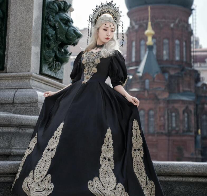パーティードレス 中世貴族風ドレス オペラ声楽 舞踏会 プリンセスドレスロングドレス 撮影用 可愛い ハロウィン クリスマス ロシア ヨーロッパ風ドレス お嬢様ワンピース 演劇 文化祭 学園祭 貴族ド