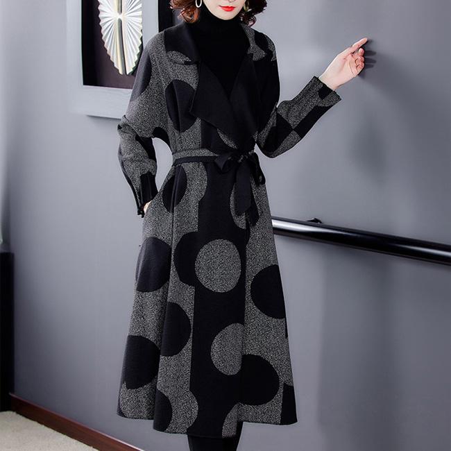 【人気商品】コート ロング丈コート ロング 水玉 羽織り 大きいサイズ アウター レディース