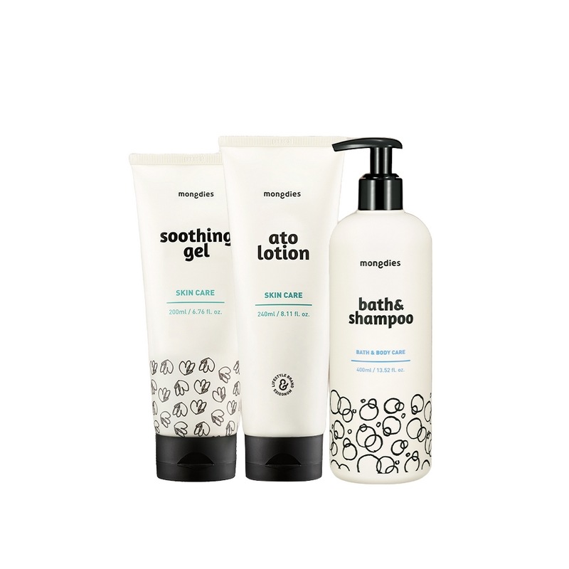 [3+3]モンディエスベビー幼児保湿顔ボディローションスーディングジェル3段階ベーシックケアセット