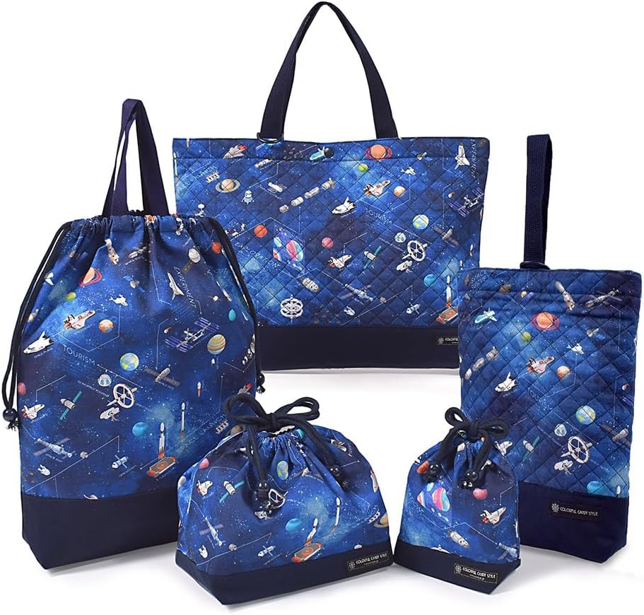 COLORFUL CANDY STYLE 入園入学5点セット 男の子 入園 入学 入園準備 入学準備 電車 新幹線 乗り物 宇宙 海の生き物 レッスンバッグ シューズケース 子供 巾着袋 小学生 小学