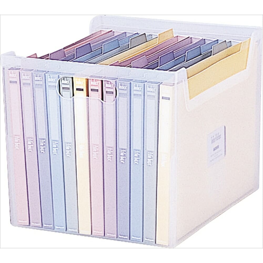 （まとめ買い）インデックスファイルボックス F4 クリア フボI-F4C [x3]