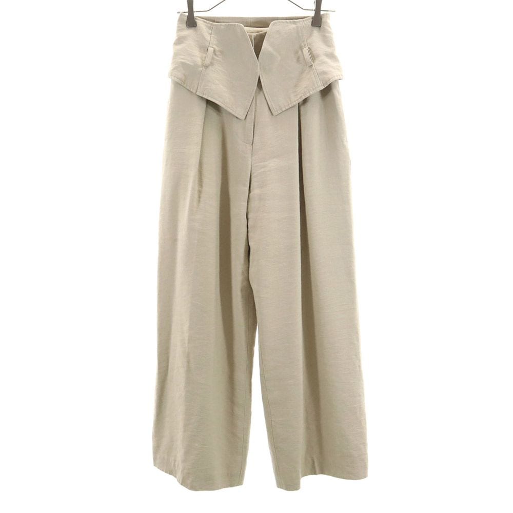 ワイドパンツ M ベージュ レディース