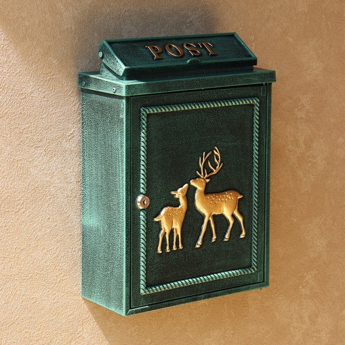 郵便ポスト 鋳物壁掛けポスト Deer ディアー WM-061 グリーン