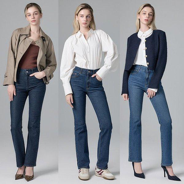 25FW 女性 秋 ライクラ デニム 3種
