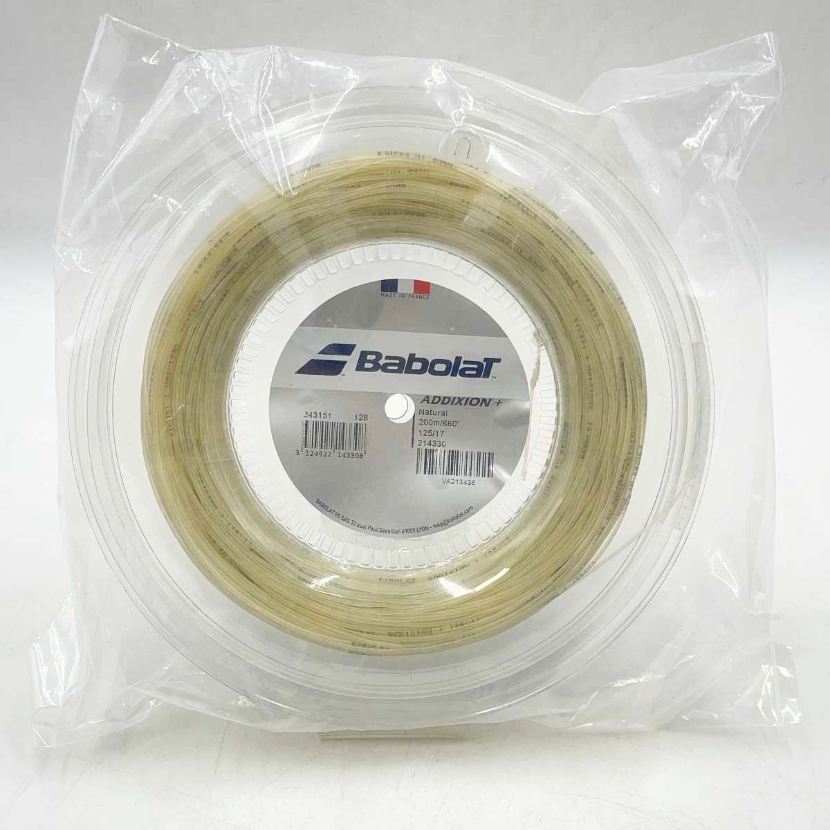 【中古・未使用品】バボラ ADDIXION＋ 125 硬式 テニス ストリング ガット アディクションプラス 200m ロール ナチュラル 243151 BABOLAT 1.25mm