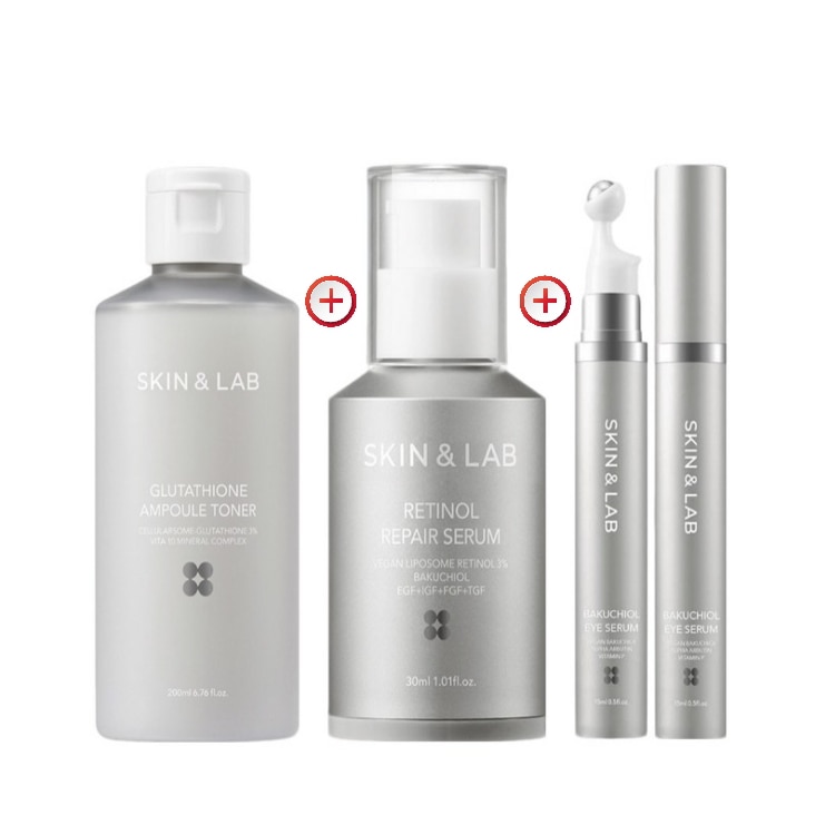 スキンケアセット グルタチオントナー 200ml + レチノールリペアセラム 30ml + バクチオールアイセラム (1個)