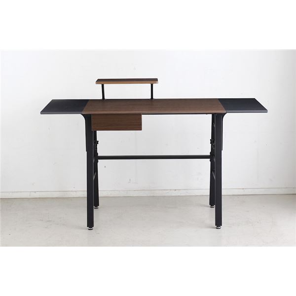 高級品市場 ブラウン パソコンデスク/学習机 幅134cm リビング 組立品 デイ スチール製 引き出し付き 可動棚 机・デスク 高級品市場 ブラウン パソコンデスク/学習机 幅134cm リビング 組立品 デイ スチール製 引き出し付き 可動棚 机・デスク