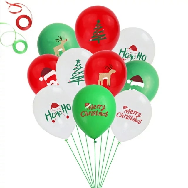 お手頃価格100個入れ クリスマス 飾り付け バルーンセット 12インチ クリスマス風船 レッド 緑 クリスマスパーティー 飾り 写真撮影背景