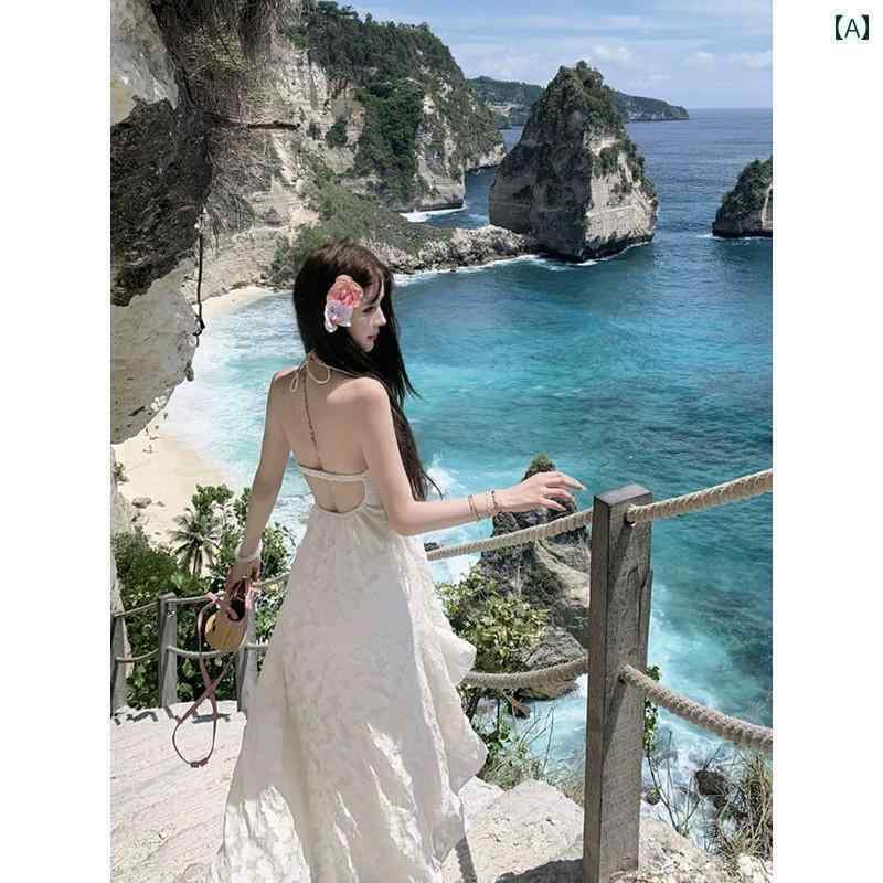 ホルターネック レディース トップス ホルターネック レディース トップス フランスの な ホルターネック バック レス サスペンダー ドレス フェアリー ホリデー スタイル ホット ガール ロング