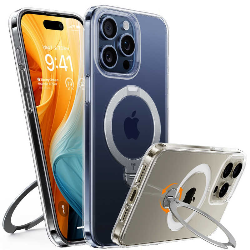 TORRASトラス　UPRO Ostand Spin for iPhone 15 Pro ［ Clear ］　X00FX1328