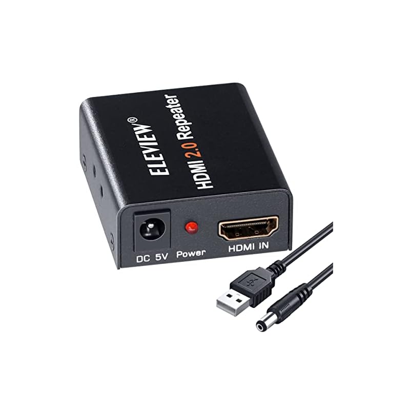 ELEVIEW HDMI 2.0 リピーター HDMIケーブルを延長/中継アダプター HDCP2.2 18Gbps 4K(60Hz)/20ｍ 1080P(60Hz)/30mまで延長可能 hdmiブース