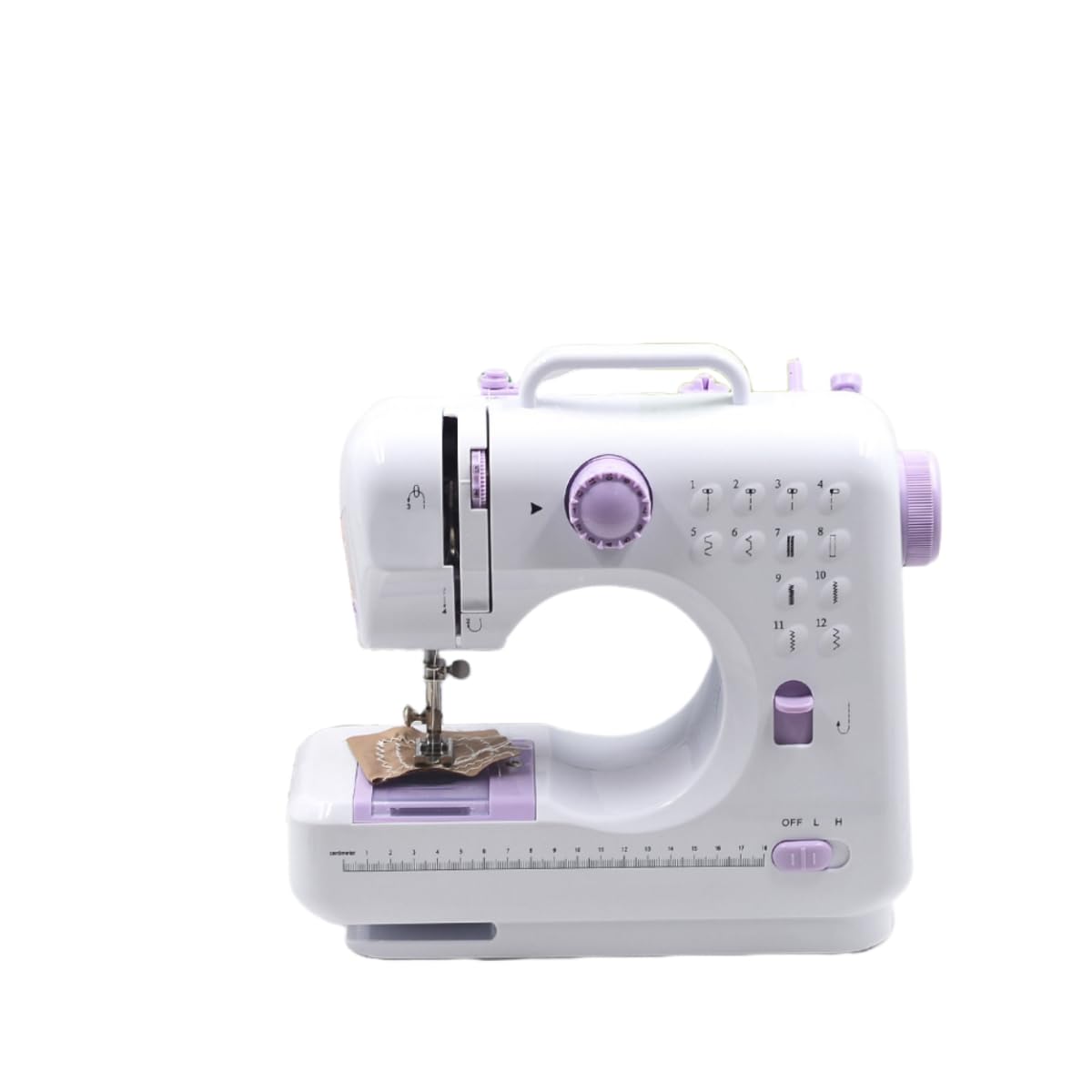 Deerouミシン 本体 糸セット 電動ミシン 12種類の縫い模様 コンパクト電動ミシン 電子ミシン コンピューターミシン 機能充実 簡単操作 フリーアーム (パープル)
