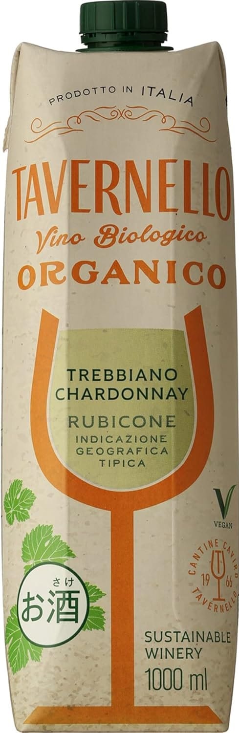 【送料無料】タヴェルネッロ オルガニコ トレッビアーノ シャルドネ テトラパック 1L 1000ml×1ケース/10本